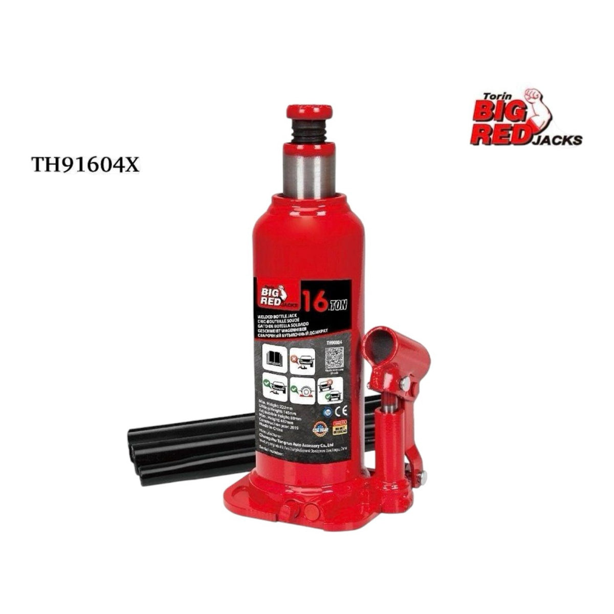 TORIN BIG RED JACKS Jack Hydraulic 16 Ton TH91604X Bottle