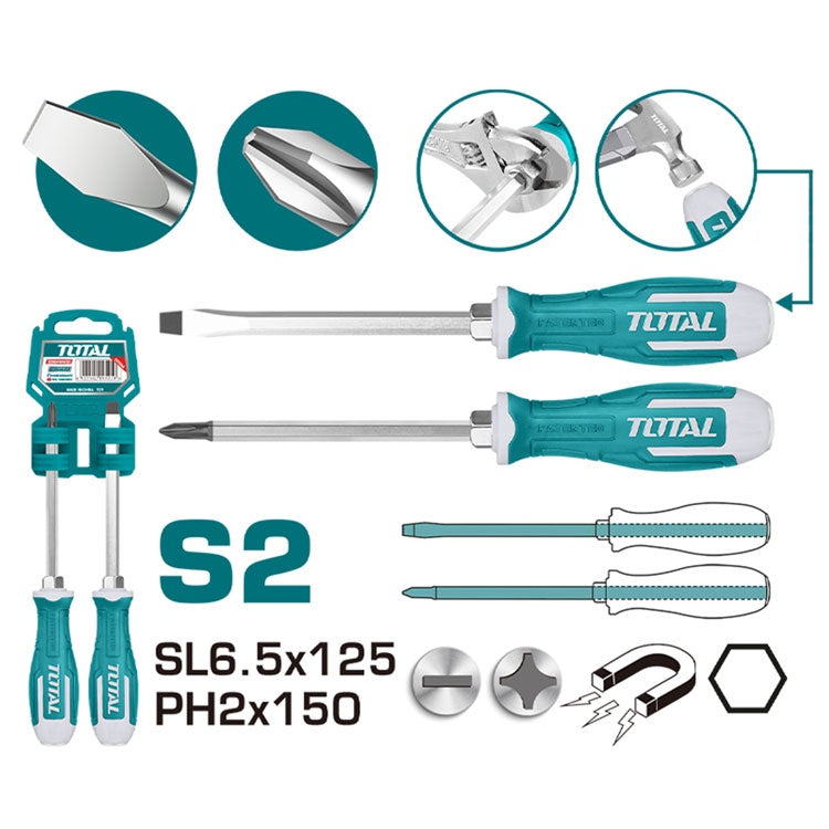 TOTAL Screwdriver Set 2PCS THGSS2206