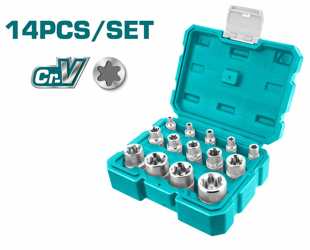 TOTAL Socket Set 14PCS THKTETS0114 E-TYPE Torx