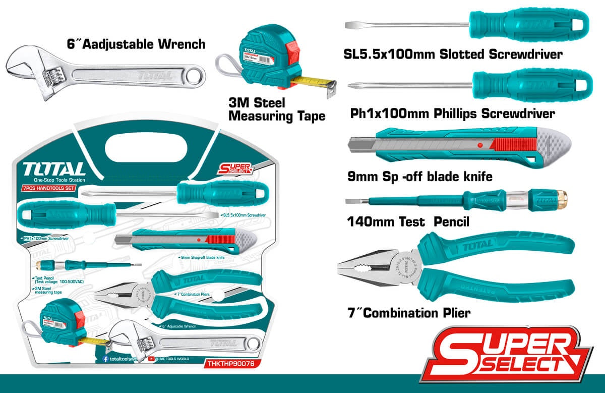 TOTAL Hand Tool Set 7PCS THKTHP90076
