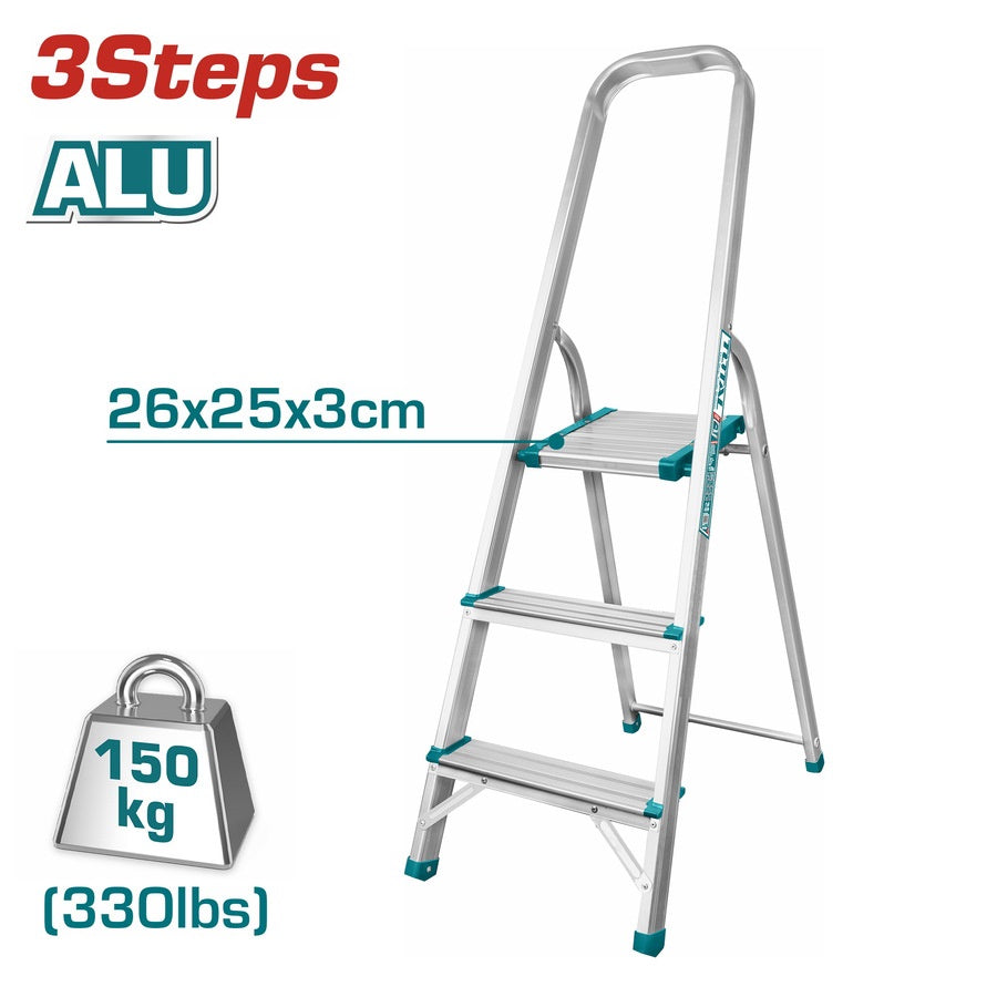 TOTAL Ladder 3 Step Aluminium THLAD06031
