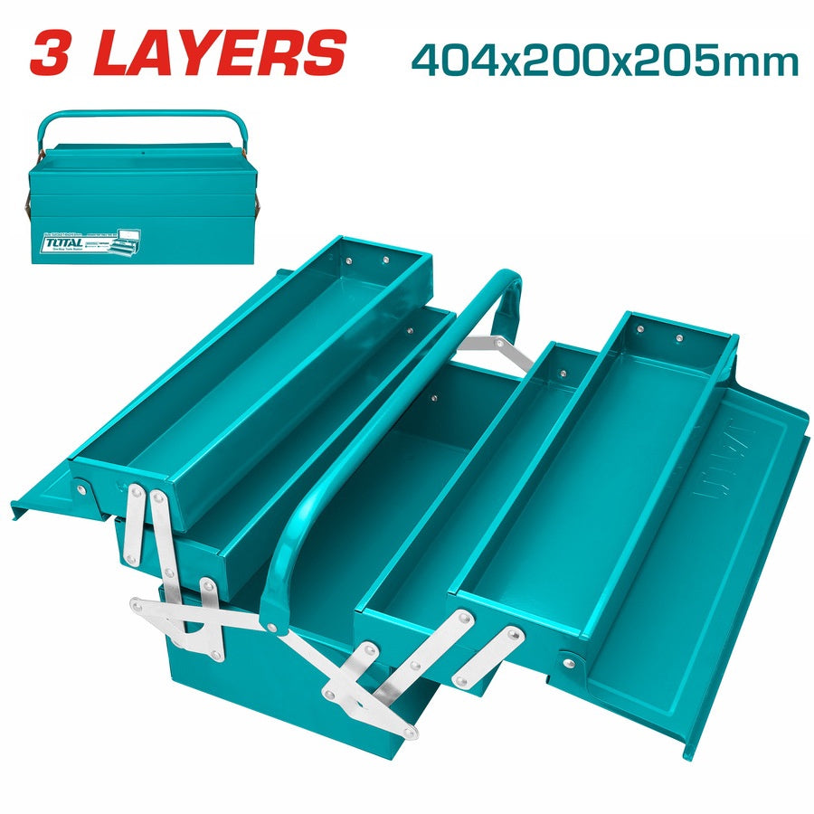 TOTAL Tool Box THT10702 3 Layers Metal 404 X 200 X 205MM
