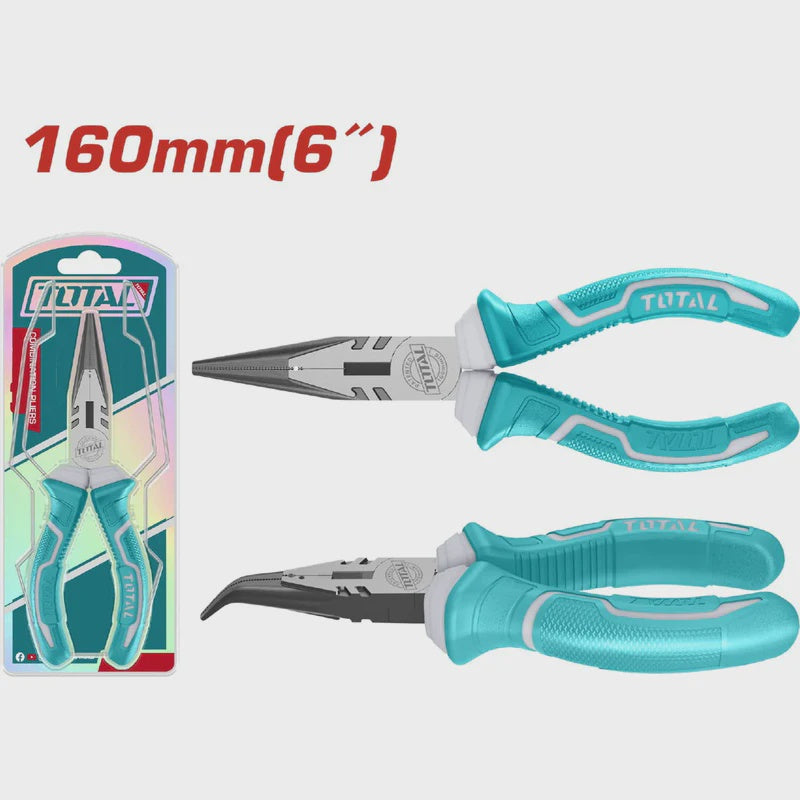 TOTAL Pliers 6" Bent Nose THT1466P