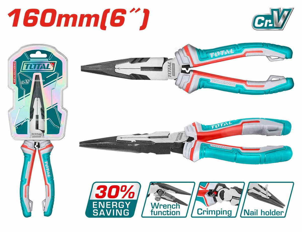 TOTAL Pliers 6" Long Nose THT220606S