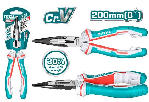 TOTAL Pliers 8" Long Nose THT220806S