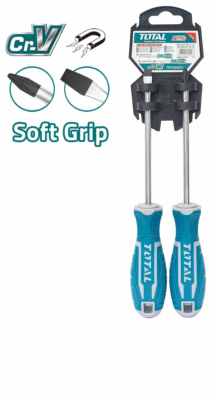 TOTAL Screwdriver Set 2PCS THT250201