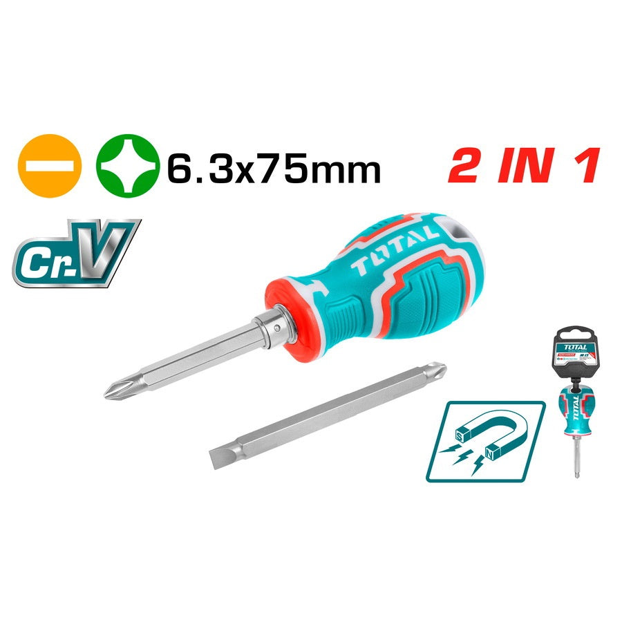 TOTAL Screwdriver 2 IN 1 THT250216 PH2 + SL6.3 X 75