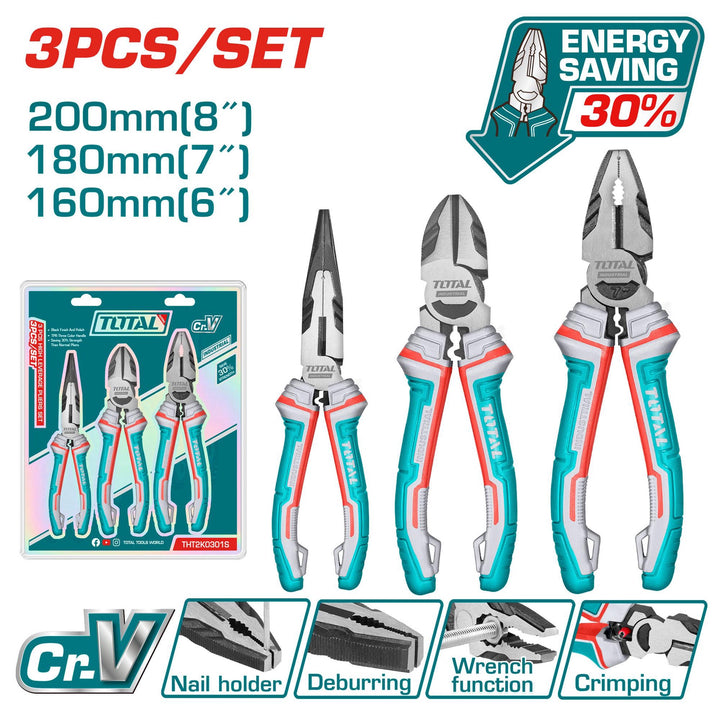 TOTAL Pliers 3PCS Combination THT2K0301S High Leverage