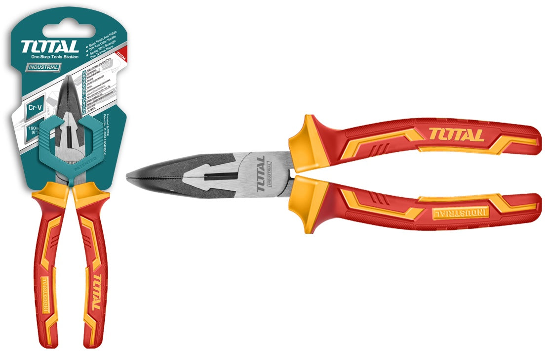 TOTAL Pliers Bent Nose 8" THTIP2481 Insulated