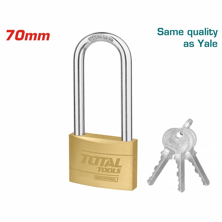 TOTAL Padlock 70MM TLK32702L Brass Long Shackle