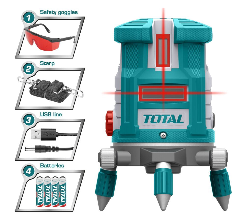 TOTAL SELF-LEVELING Line Laser TLL306505 Red Laser Beams