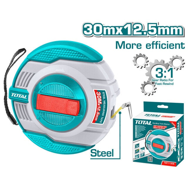 TOTAL Measuring Tape 30M TMT11306 Steel