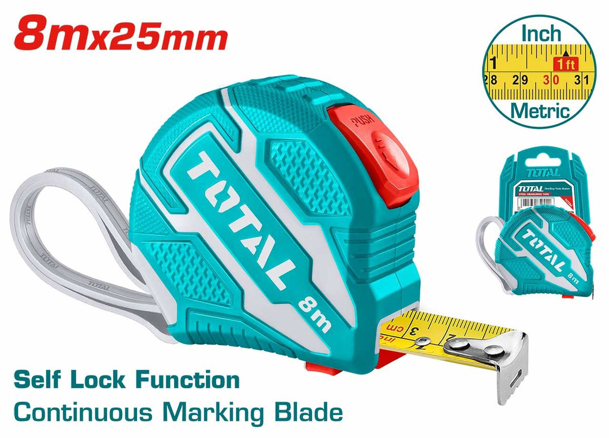 TOTAL Measuring Tape 8M TMT126281