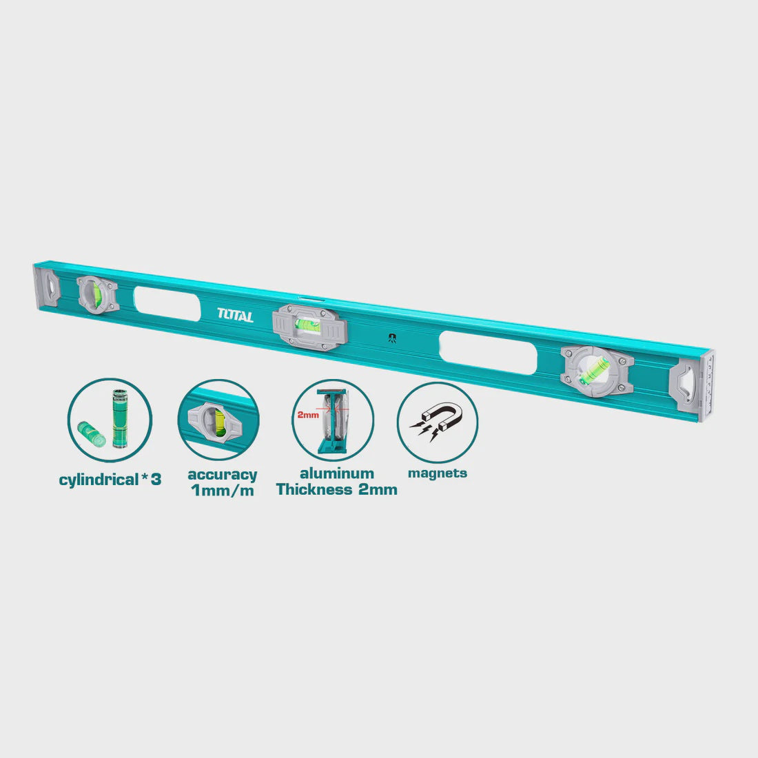 TOTAL Level 100CM TMT210026 Spirit Level with Magnets
