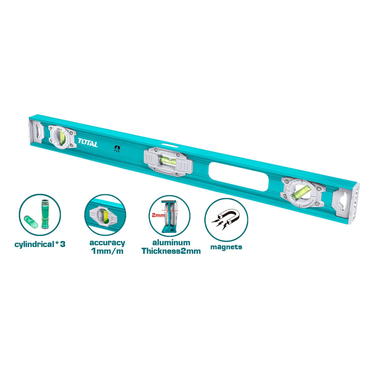 TOTAL Level 120CM TMT212026 Magnetic Spirit Level