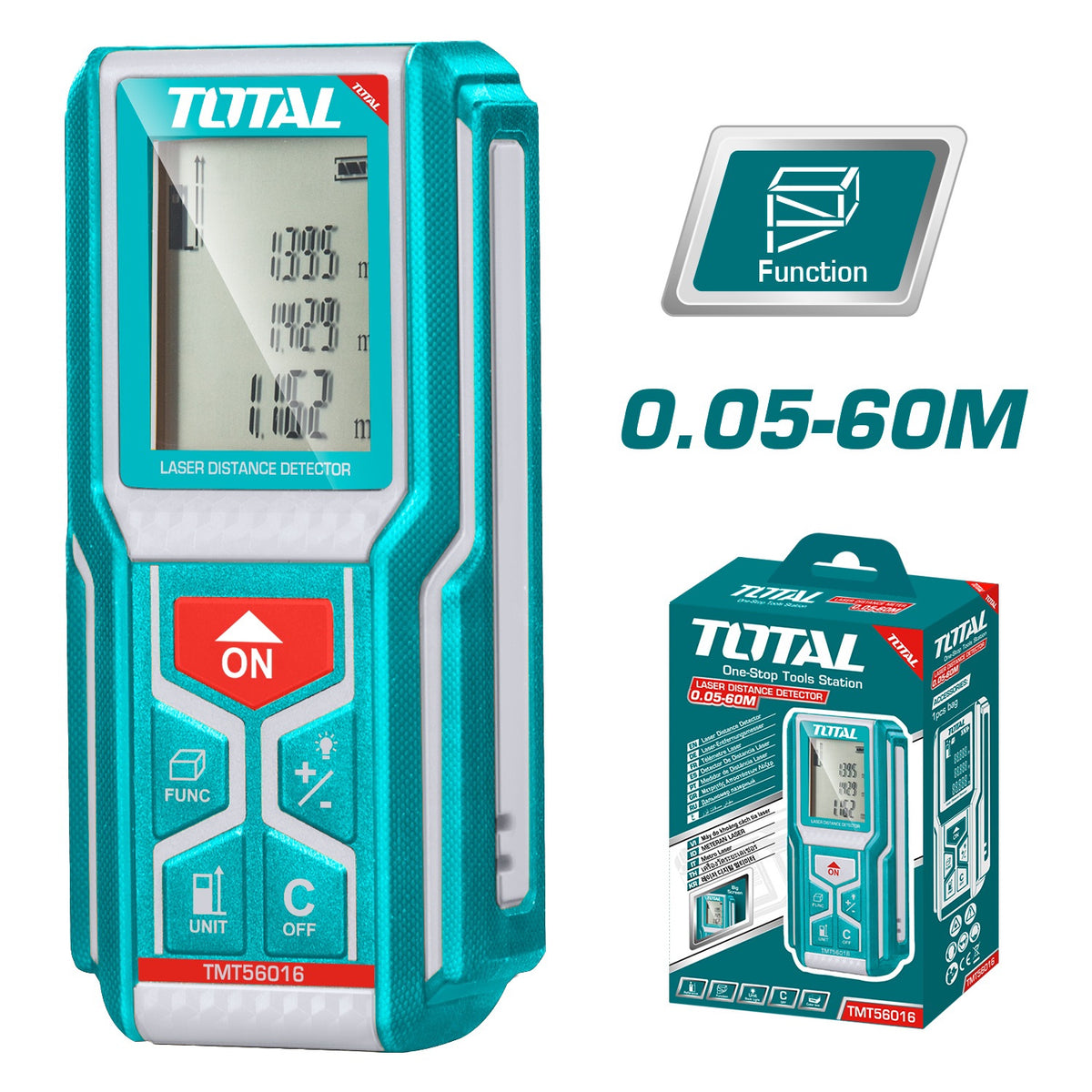 TOTAL Laser Distance Detector TMT56016 60M