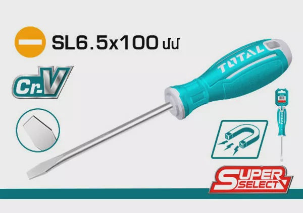 TOTAL Screwdriver 4" Flat TSDRSSL6100 Slotted