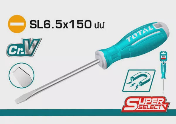 TOTAL Screwdriver 6" Flat TSDRSSL6150 Slotted