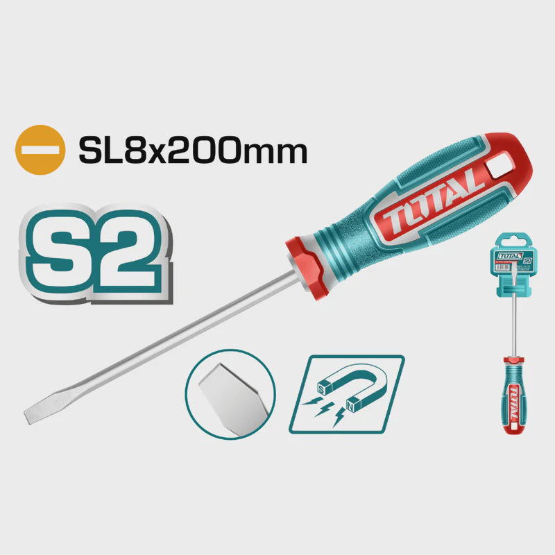 TOTAL Screwdriver Slotted 200MM TSDSL8200