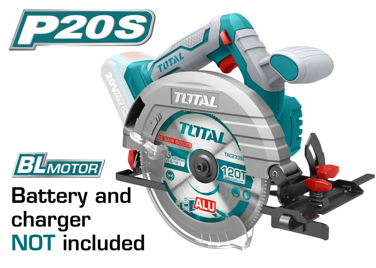 TOTAL Saw Circular TSLI1651 Cordless LITHIUM-ION 20V
