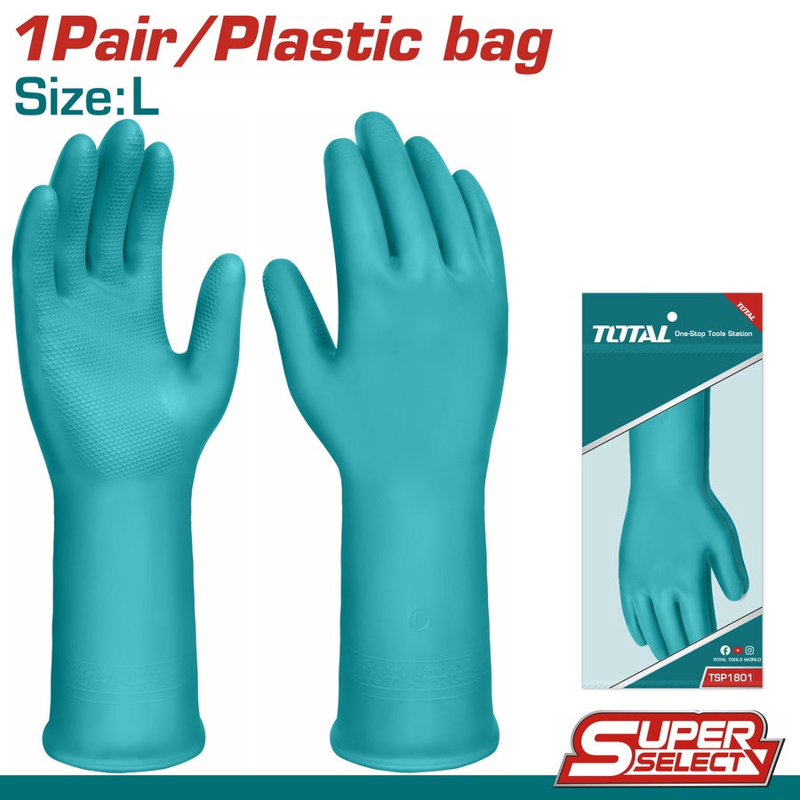 TOTAL Gloves Rubber PVC TSP1801 Large
