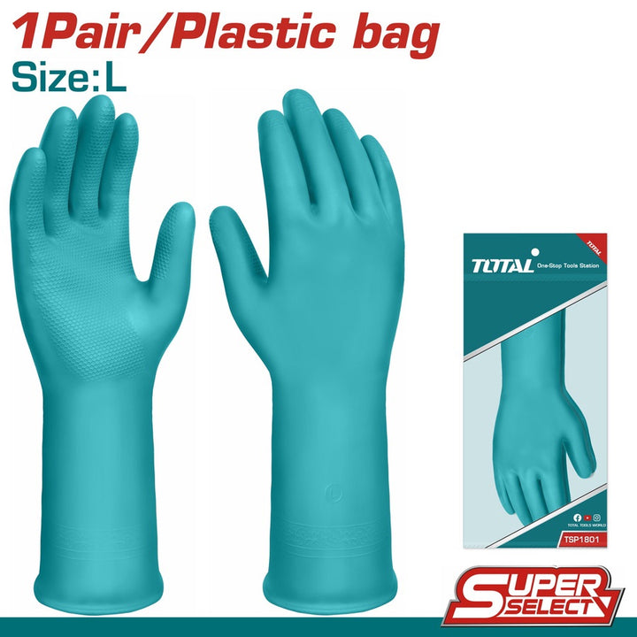 TOTAL Gloves Rubber PVC TSP1801 Large
