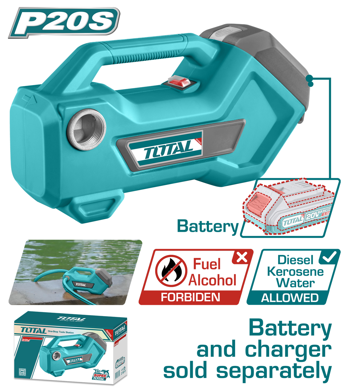 TOTAL Water Pump TTPLI2001 Transfer Pump