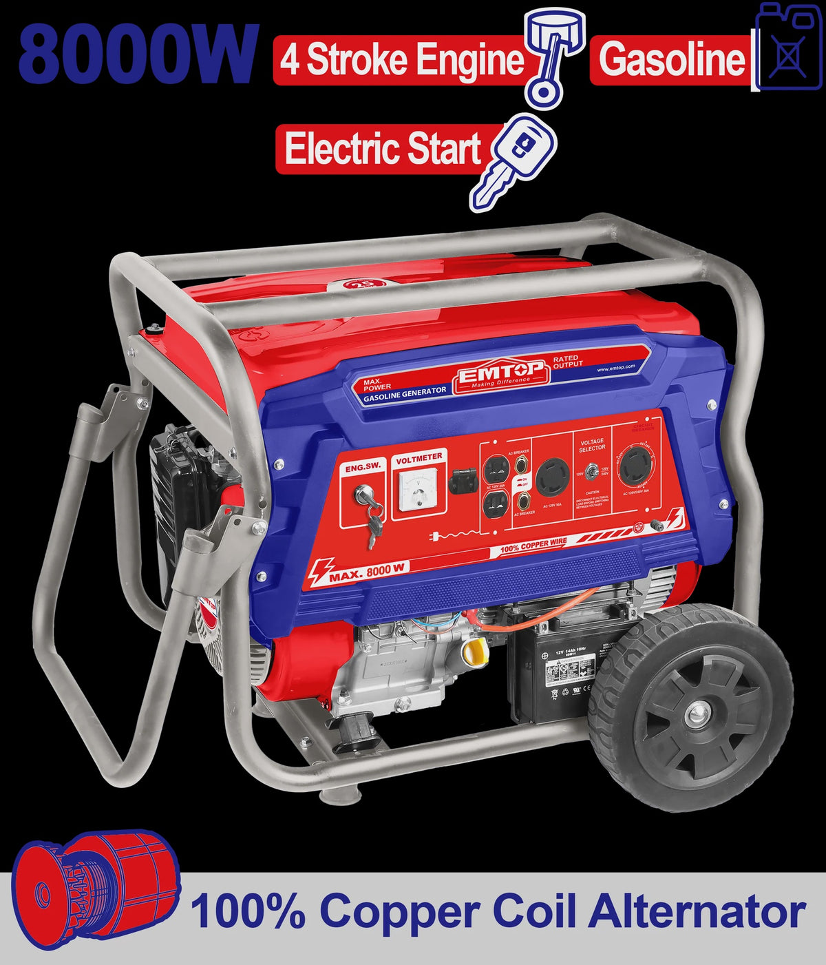 EMTOP Generator 8000W ULGGRD8011 Electric Start