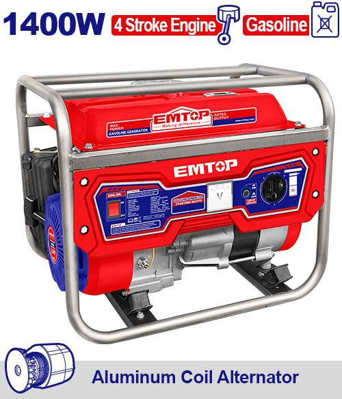 EMTOP Generator 1400W ULGGRR1511 Pull Start