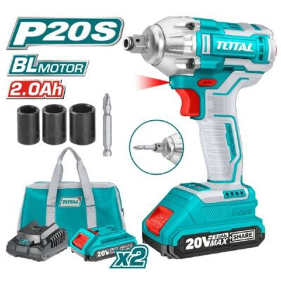 TOTAL Drill Gun UTIWLI20208 Impact Wrench 20V Lithium Ion