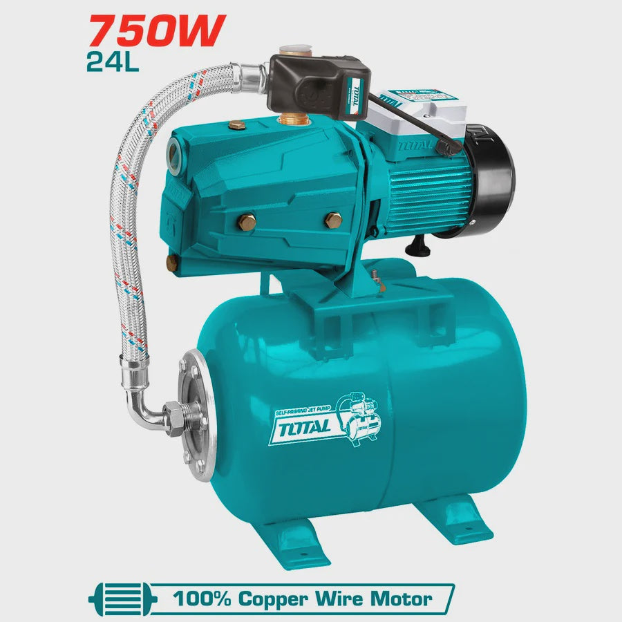 TOTAL Water Pump UTWP47506 Jet with Tank & Fitting 750W 110V 1HP