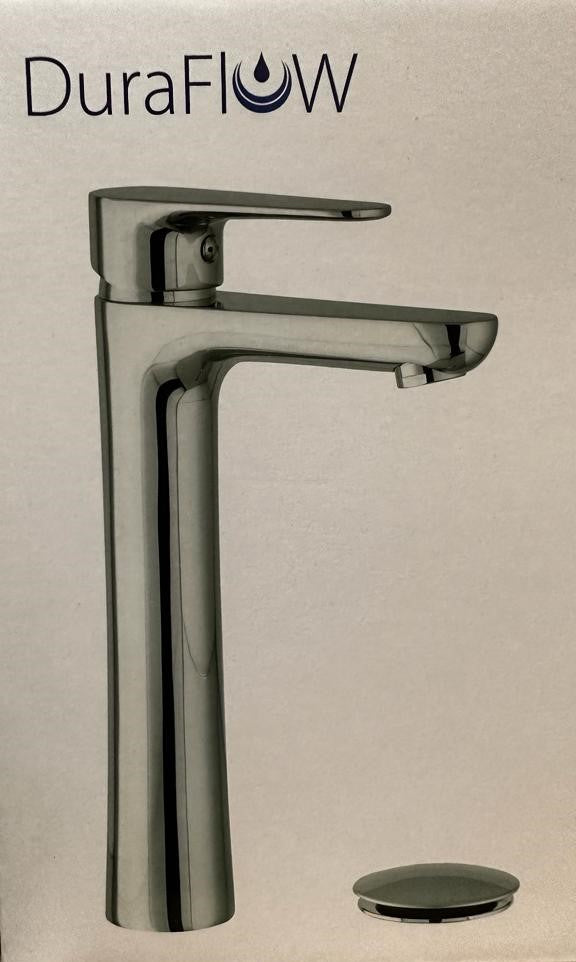 DURAFLOW Faucet Thames Vessel Sink Mixer DURVESTHA1 with Pop Up Waste and Flex Connectors