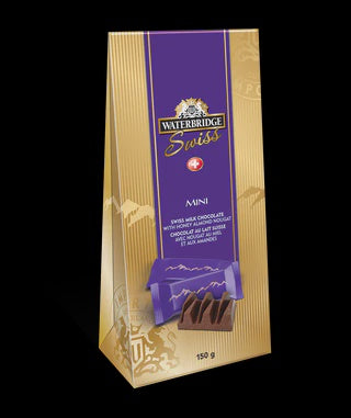 WATERBRIDGE Swiss Bites Milk Chocolate with Honey Almond Nougat 150G