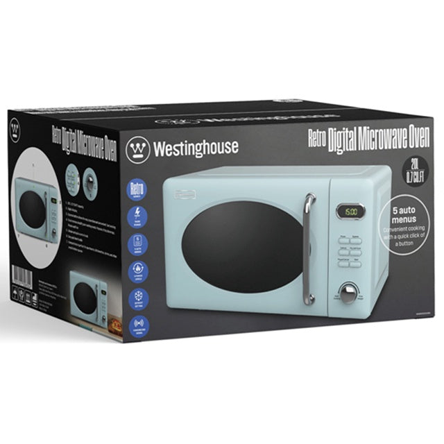 WESTINGHOUSE Microwave WKMWW2033BU Blue 0.7CF 20L Retro Digital
