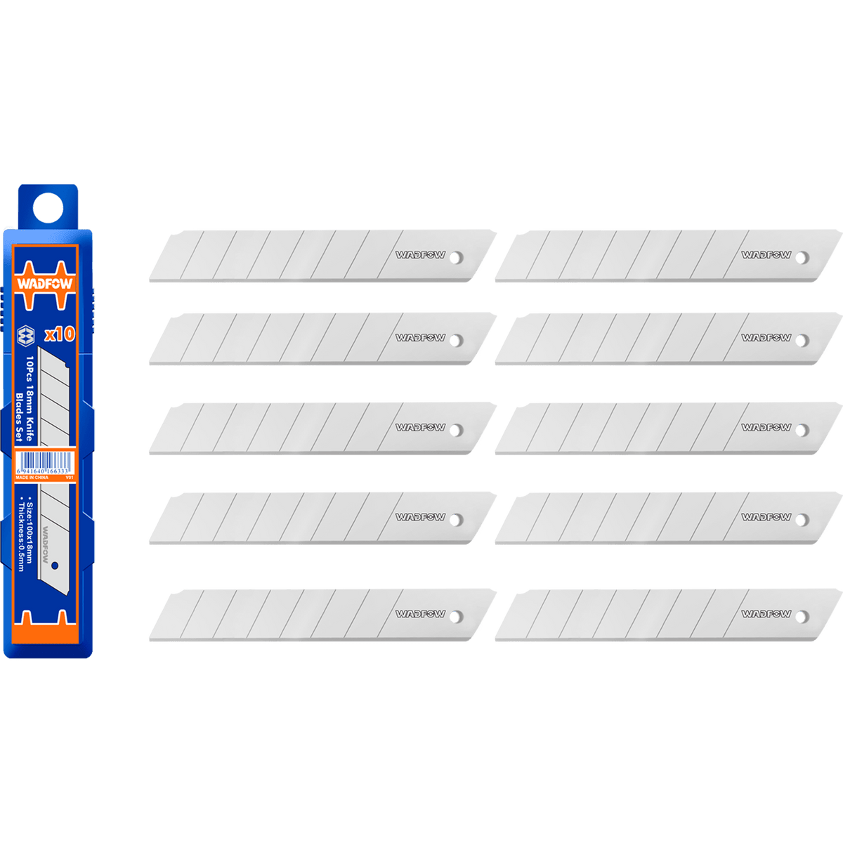 WADFOW Blade Utility 10PCS WMK1K18 18 X 100MM SNAP-OFF