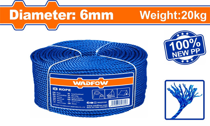 Rope Wadfow 1/4/6MM 20KG/44LBS Roll WRZ2306 (1300M Lenght)