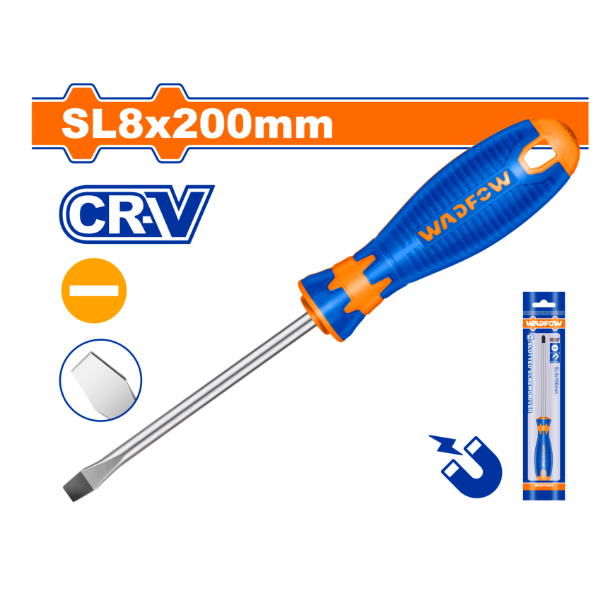 WADFOW Screwdriver Flat WSD1988 SL8 X 200MM