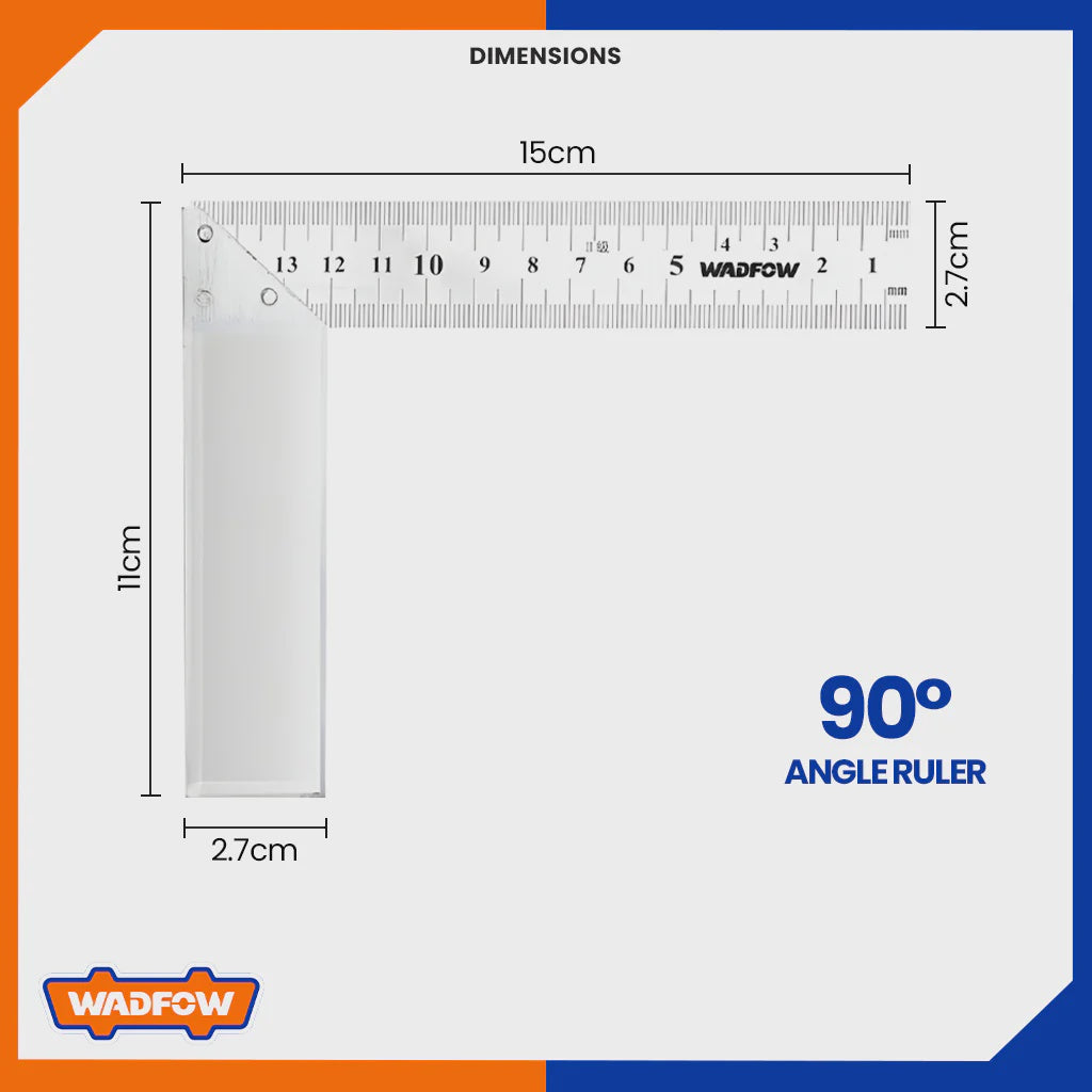 WADFOW Square Angle Ruler WSR2915 6"