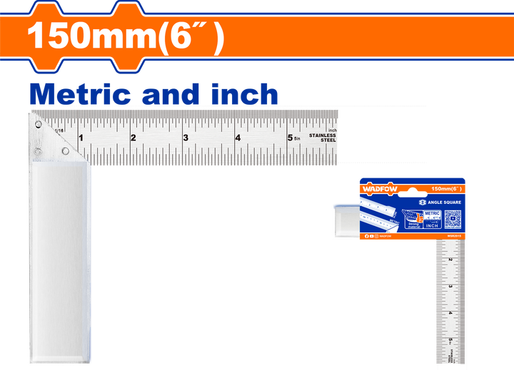 WADFOW Square Angle Ruler WSR2915 6"
