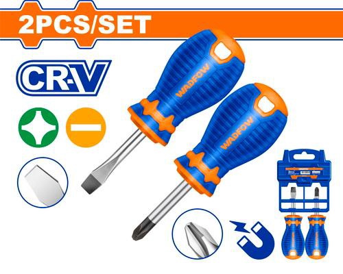WADFOW Screwdriver Set 2PCS WSS1202 SL6.5 X 38MM PH2 X 38MM