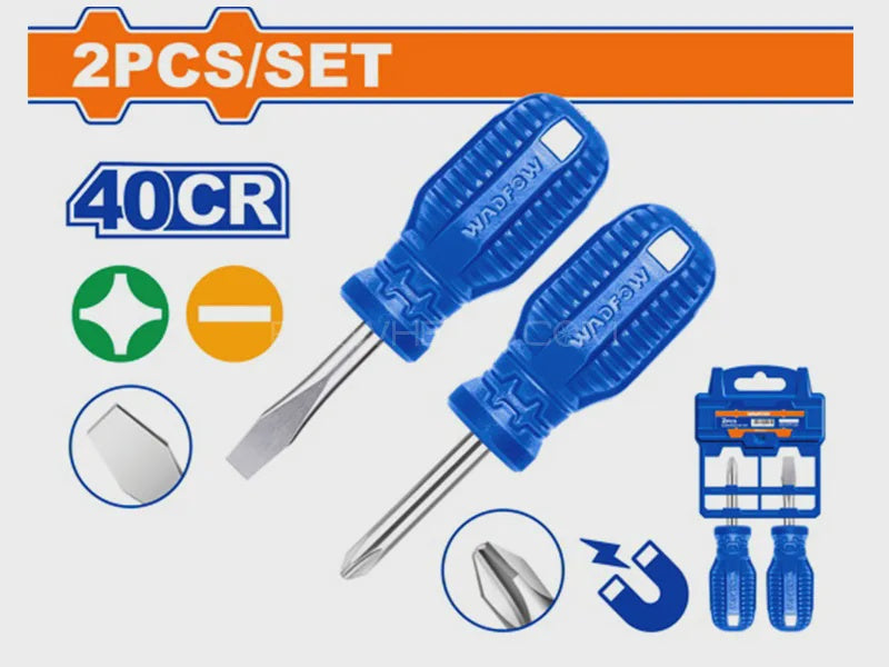 WADFOW Screwdriver Set 2PCS WSS2202 SL6.5 X 38MM PH2 X 38MM