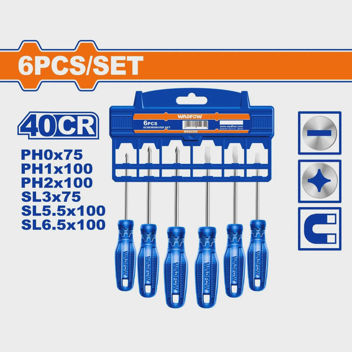 WADFOW Screwdriver Set 6PCS WSS2206