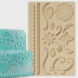 WILTON Baking Fondant and Gum Paste Silicone Mold Fgp Lace 409-2557