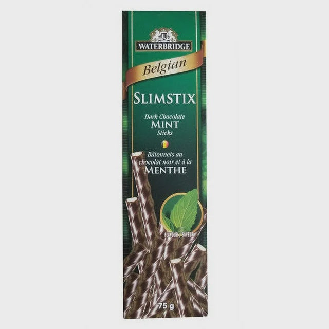 WATERBRIDGE Belgian Slimstix Dark Chocolate Mint Menthe 75G