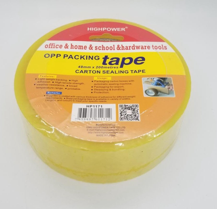 HIGH POWER Tape 2" Clear 200M Roll Highpower HP1171