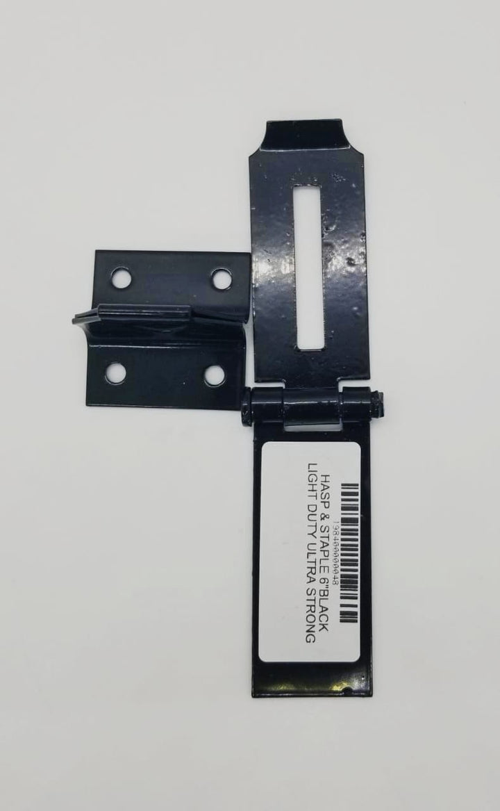 Hasp & Staple 6"BLACK Light Duty Ultra Strong
