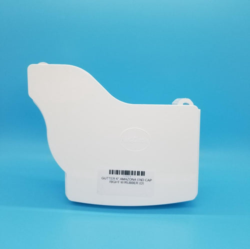 AMAZONA Gutter 6" PVC End Cap Right W/RUBBER (D)