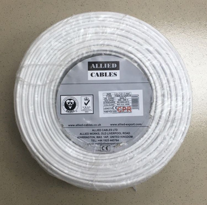 ALLIED Cable 1.5MM 2C Flat W/EARTH 100YDS Roll