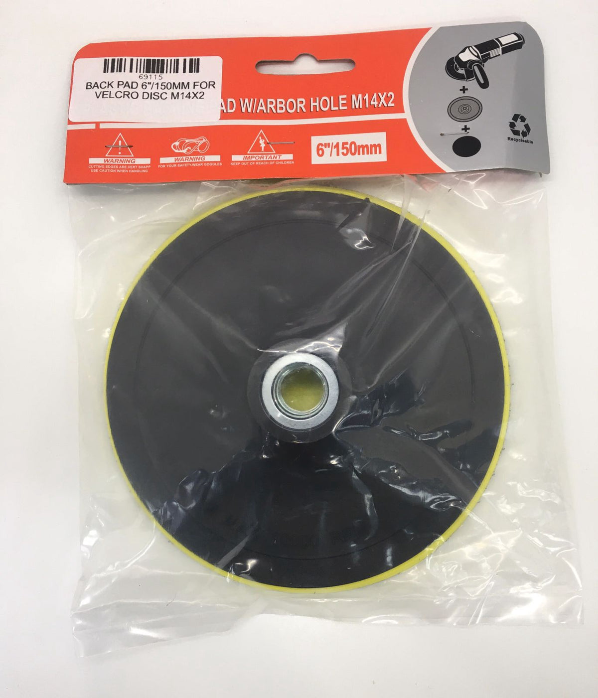 Backing Pad 6"/150MM for Velcro Disc M14X2