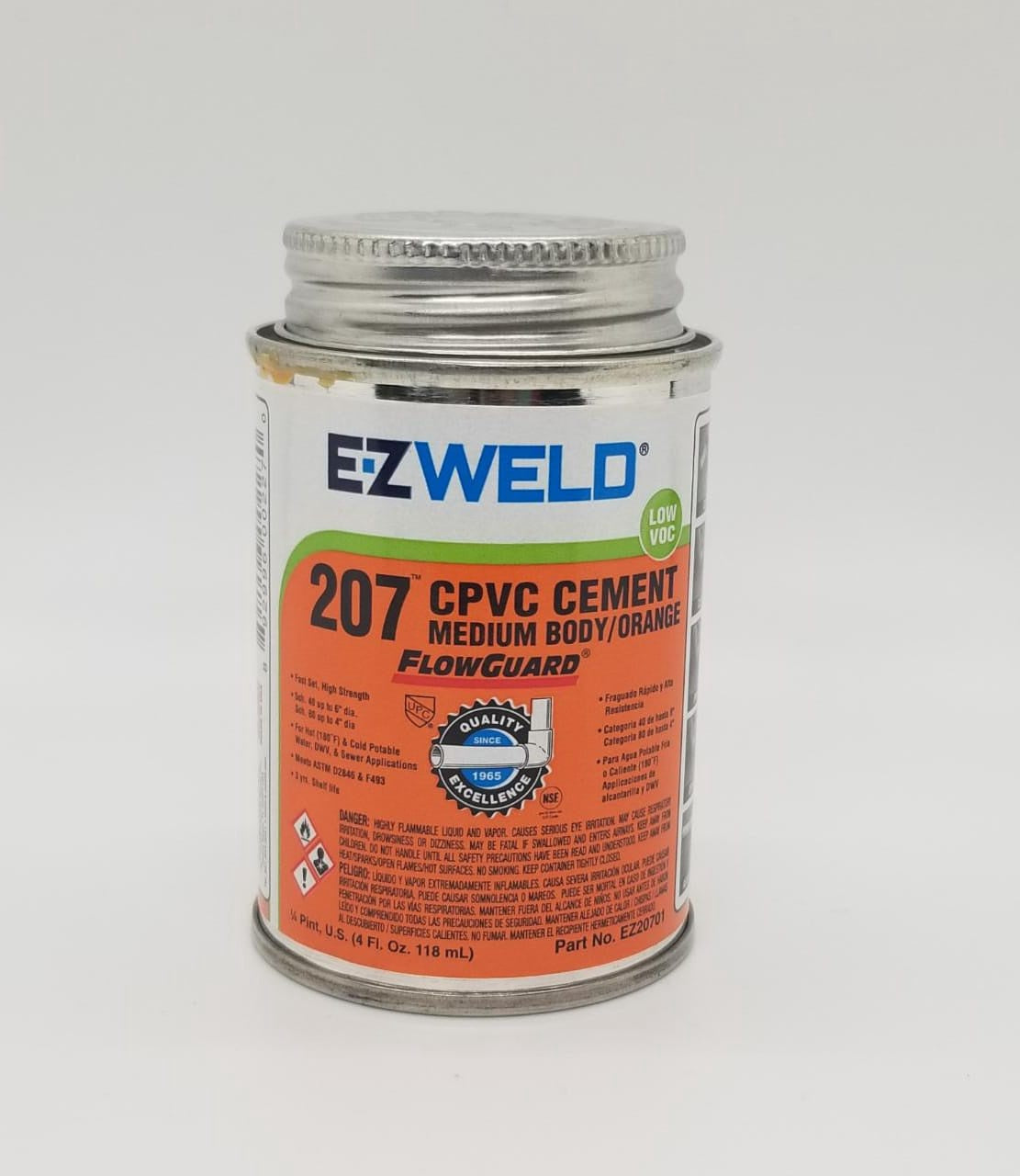 E-Z WELD Cpvc Paste Cement 1/4PT 4OZ/118ML Orange